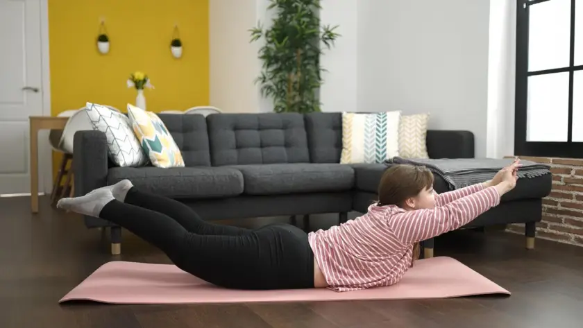 Superman back exercise at home for beginners without gym equipment