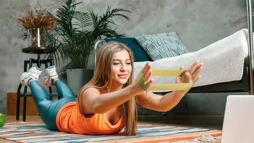 Full-body stretching as part of a 10-Minute Morning Workout routine